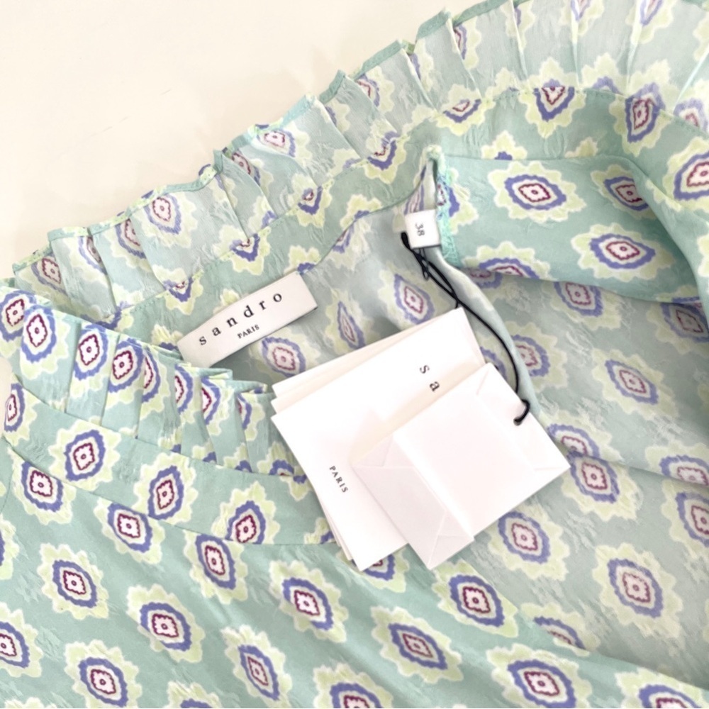 Sandro Jary Abstract-Print Mini Dress with Braided Belt - Picture 11 of 15